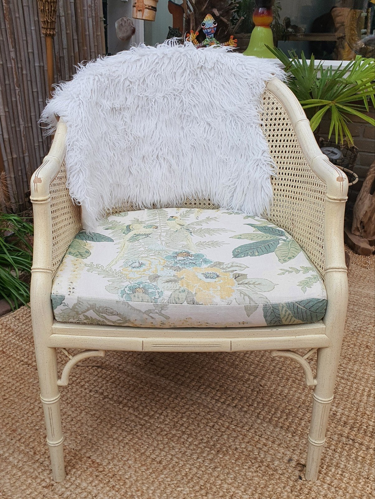 Bamboe stoel giorgetti 1970 faux bamboo fauteuil / stoel, Ophalen, Zo goed als nieuw, Giorgetti, Eén