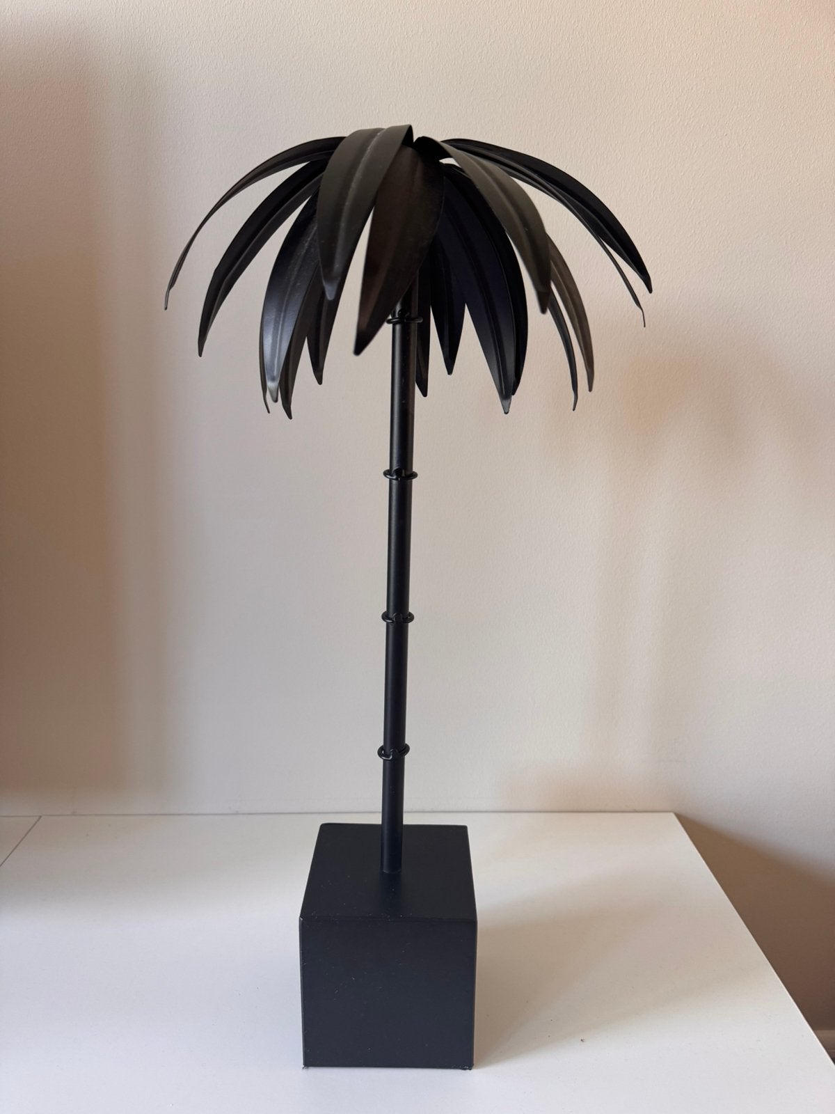 Zwarte decoratie palmboom, Ophalen, Zo goed als nieuw, Zwart, Metaal