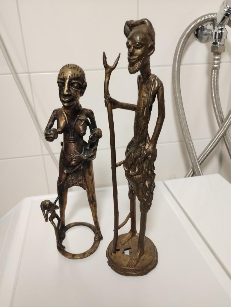 African Art handgemaakte bronzen beelden Benin en Kameroen, Ophalen of Verzenden