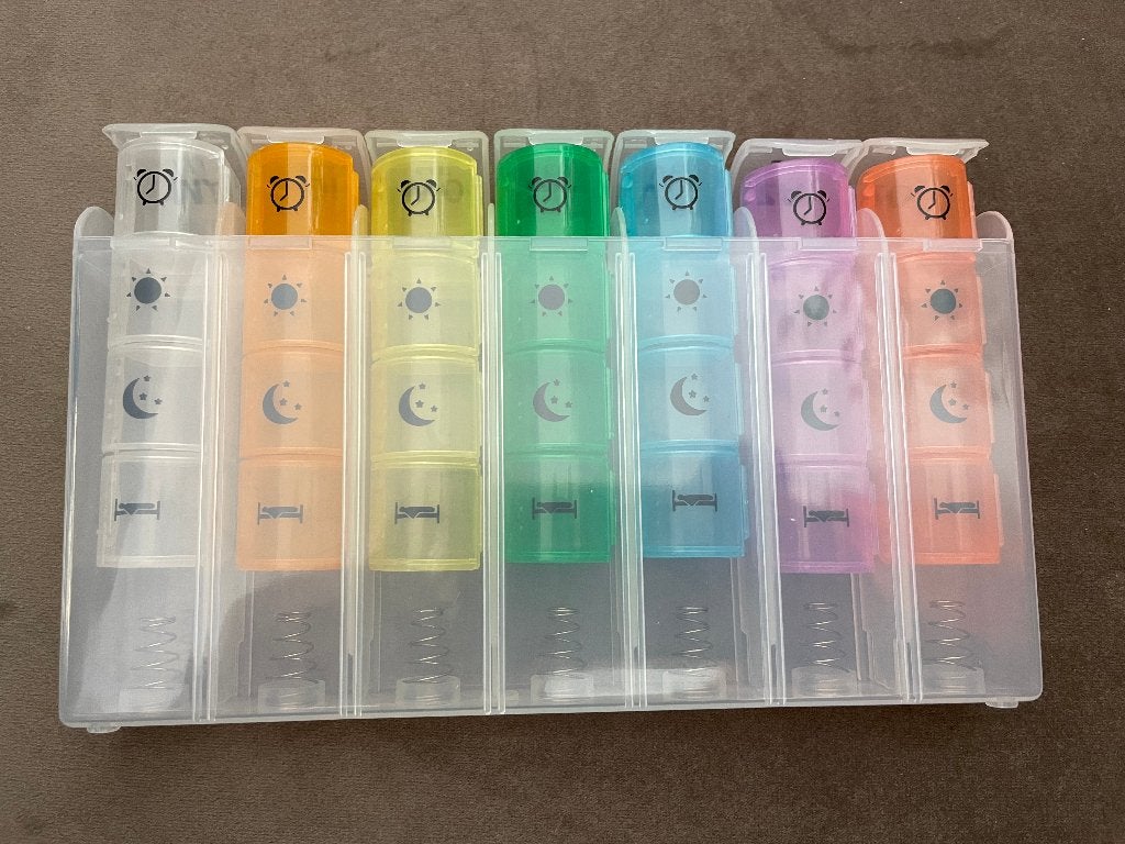 Vakantie medicijndoosje, pillendoos 1 week 4x daags NIEUW, Diversen, Verpleegmiddelen, Ophalen, Nieuw