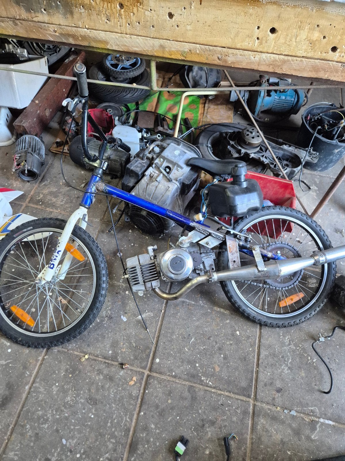 puch kickstart blok 70cc met fietsje, Fietsen en Brommers, Ophalen, Nieuw, Blok