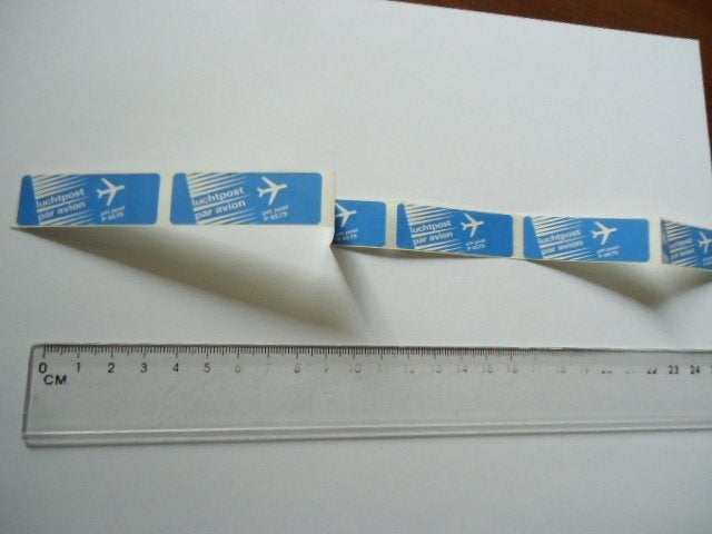 sticker Jaren 70 Ptt post luchtpost vliegtuig par avion retr, Verzenden, Zo goed als nieuw