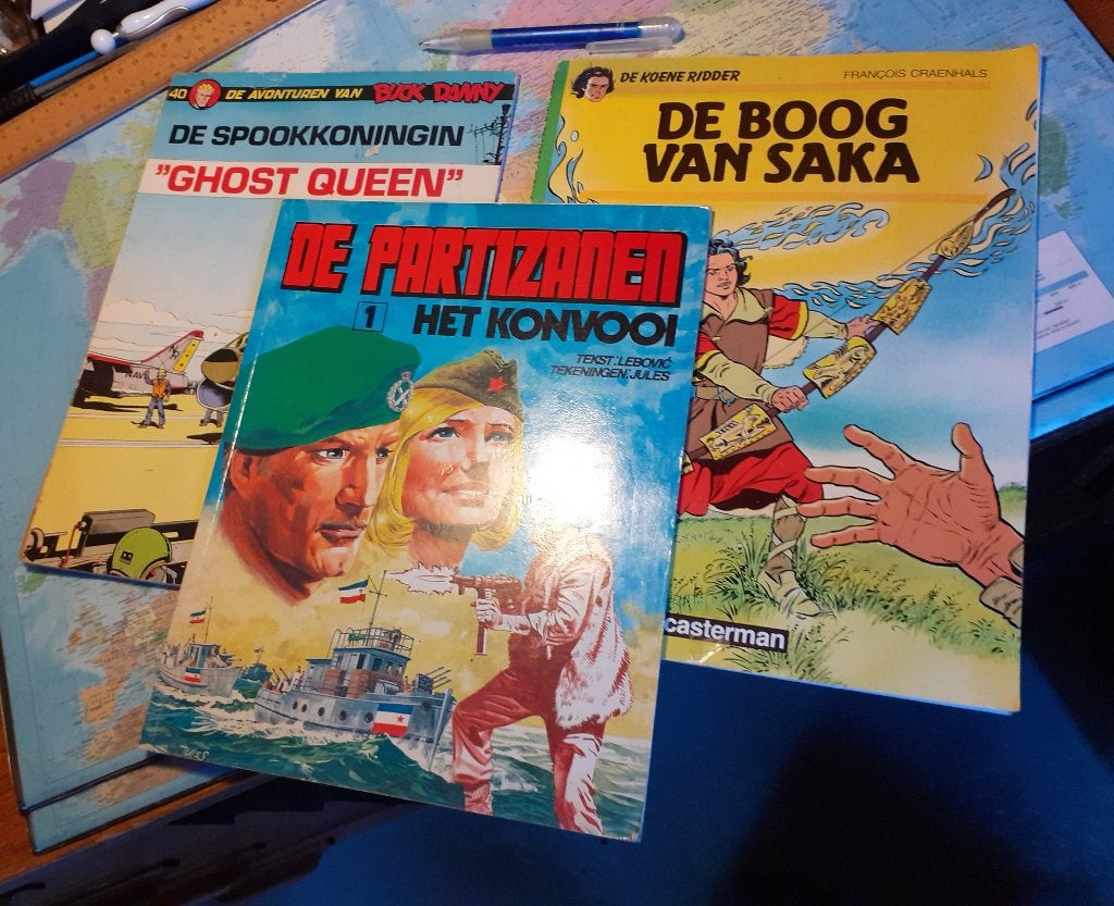 3 Strip boeken  De boog van Saka  De Partizanen - Het K, Meerdere stripboeken, Verzenden, Zo goed als nieuw