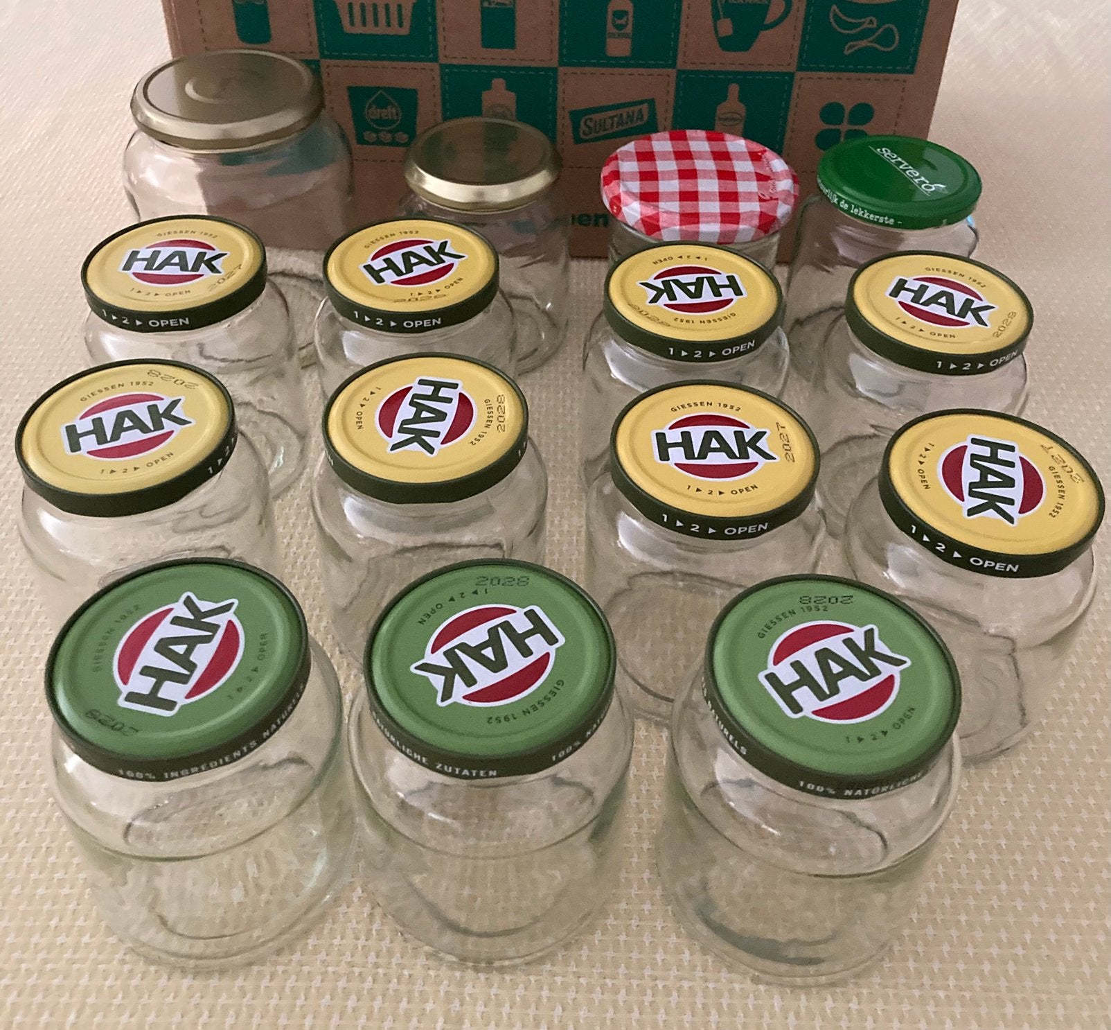 15 ( Hak ) potjes, Overige typen, Ophalen, Zo goed als nieuw, Glas