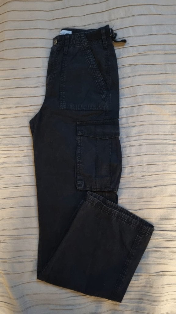 Bershka Cargo broek, Zwart, Nieuw, W27 (confectie 34) of kleiner, Bershka