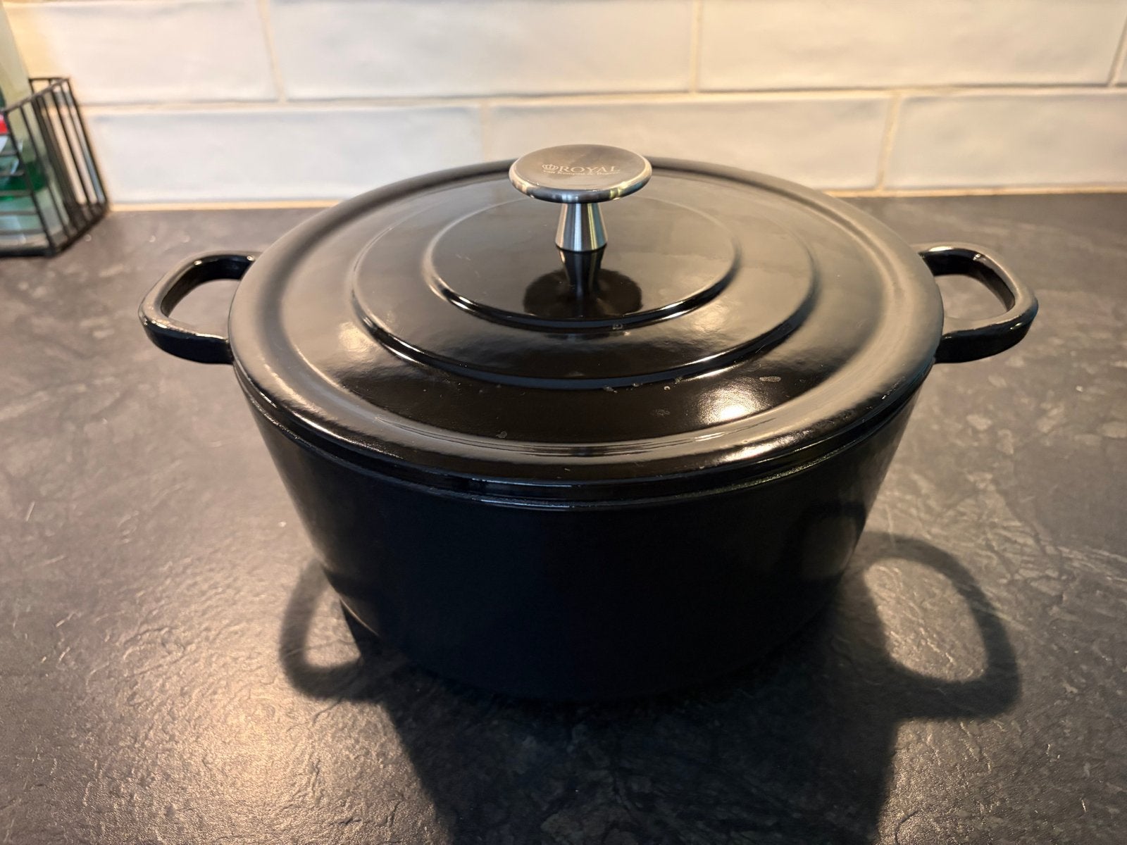 Zwarte Gietijzeren Braadpan van Royal van Kempen & Begeer, Ophalen, Met deksel, Zo goed als nieuw, Overige merken