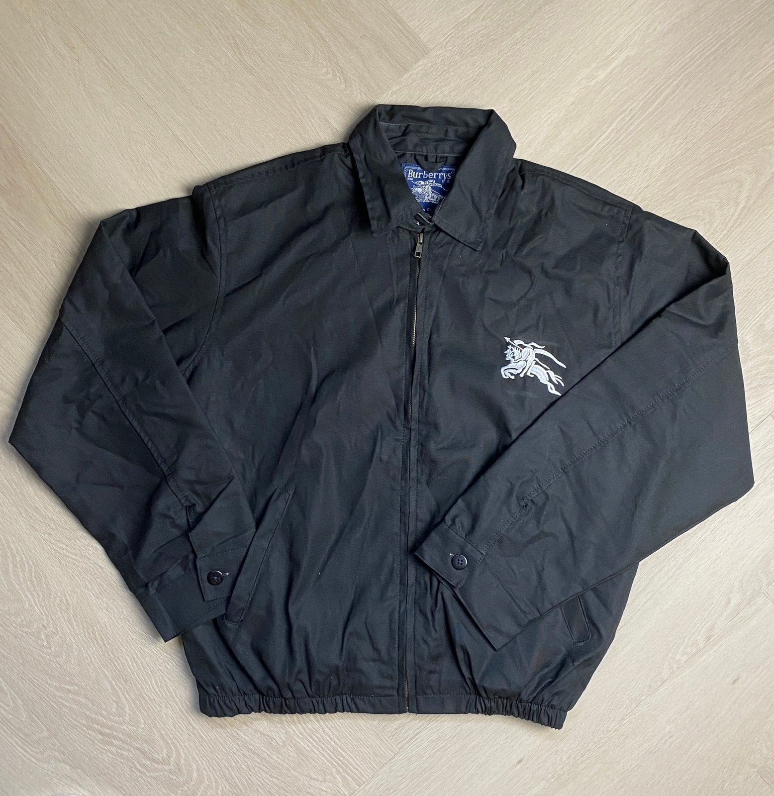 Burberry Black Harrington Jacket / jas zwart maat M, Kleding | Heren, Verzenden, Zo goed als nieuw, Zwart
