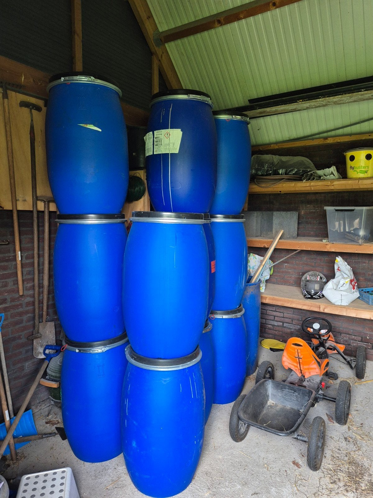 voerton / regenton / blauwe ton / blauw vat, 75 tot 150 liter, Ophalen, Zo goed als nieuw