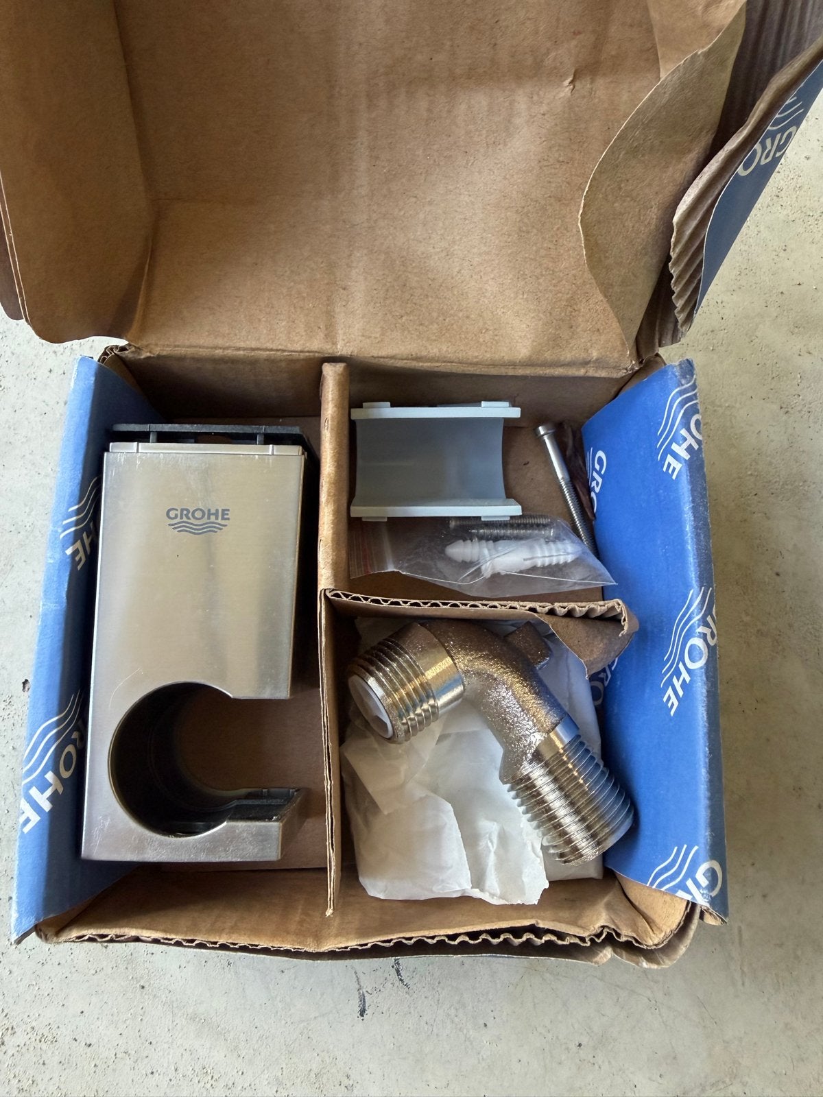 GROHE Euphoria Cube douche wandaansluitbocht met wandhouder, Ophalen, Nieuw, Rvs, Douche
