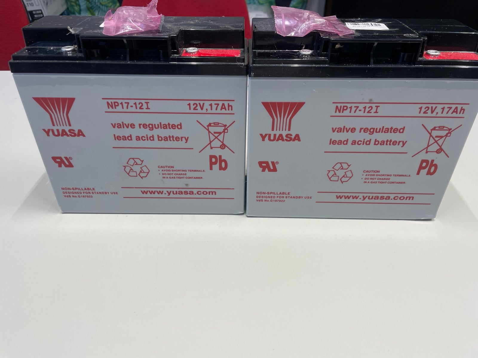 Yuasa NP17-12I Loodaccu 12V 17Ah (2 stuks), Ophalen, Nieuw