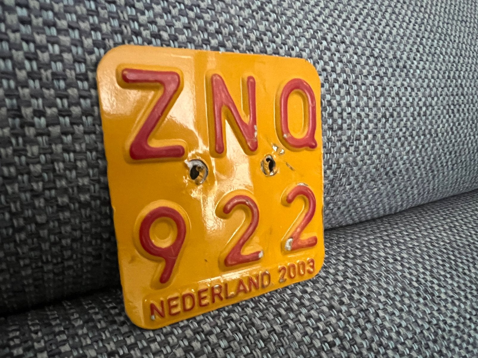 Verzekeringsplaatje, brommerplaatje, scootmobielplaatje., Ophalen of Verzenden, Gebruikt