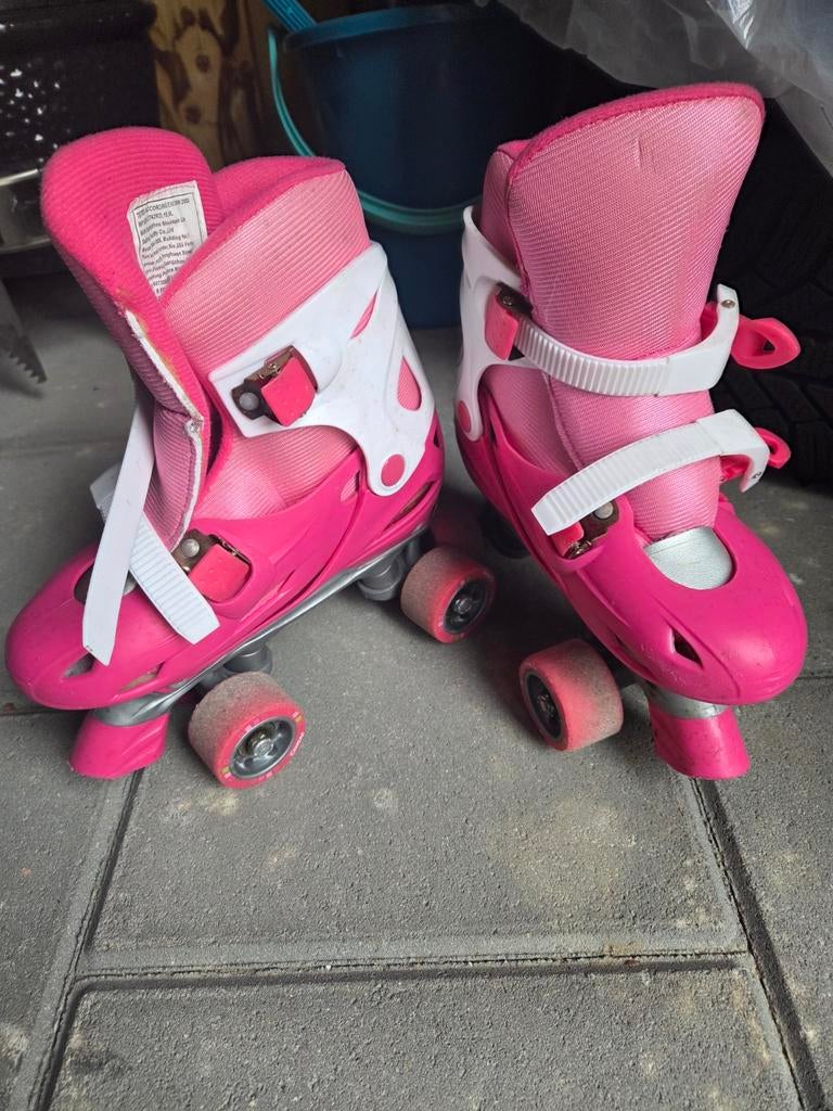Roze verstelbare rolschaatsen, maat 34-37, Sport en Fitness, Schaatsen, Ophalen, Gebruikt, Overige typen, Overige merken