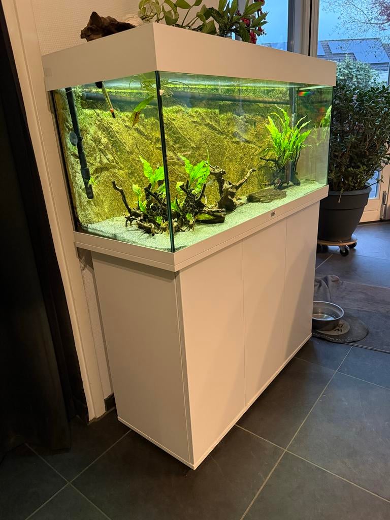 Jewel Rio 180 aquarium, 100cm, met bijbehorende witte kast, Ophalen, Zo goed als nieuw, Leeg aquarium, Juwel