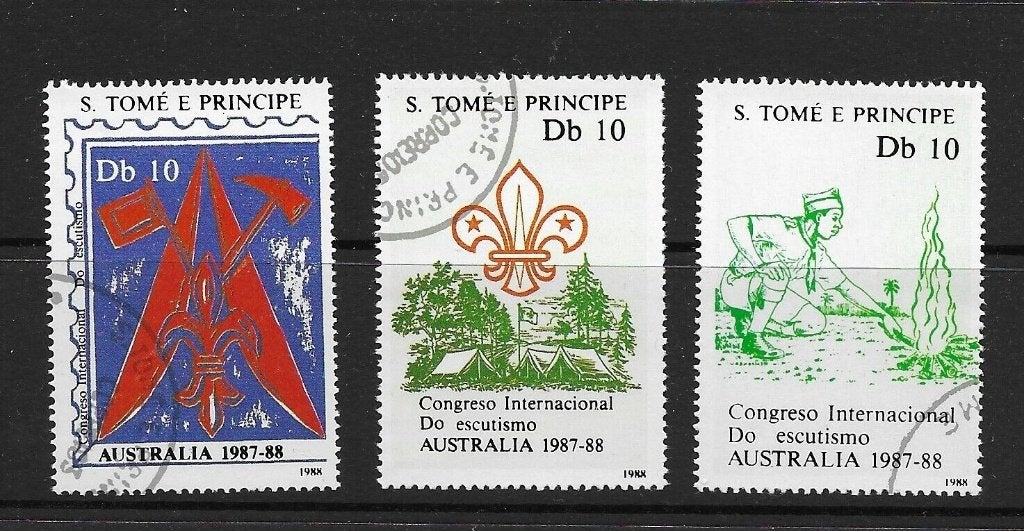 S. Tomé E Principe 1988 Congreso Internacional do Escutismo, Ophalen, Overige landen, Gestempeld