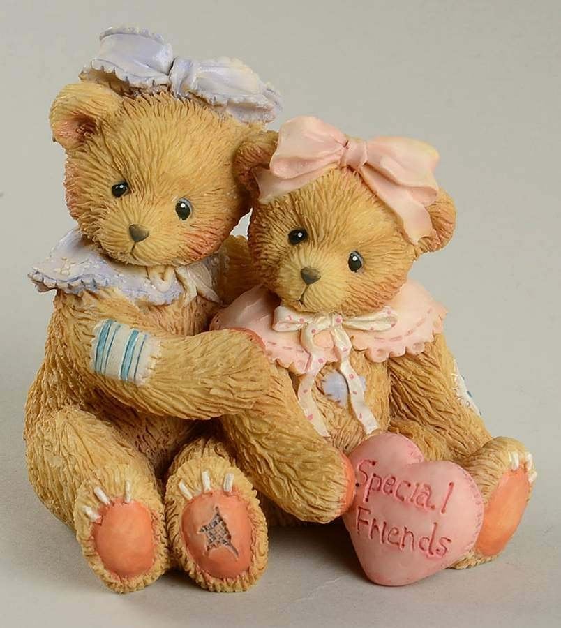 Cherished teddies Elizabeth and Ashley, Ophalen of Verzenden, Zo goed als nieuw, Beeldje, Cherished Teddies