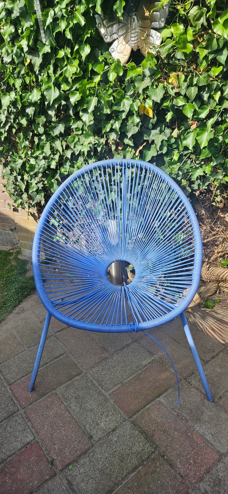 Blauwe Acapulco stoel - Tuinstoel/ loungestoel, Tuin en Terras, Tuinstoelen, Ophalen, Gebruikt, Kunststof