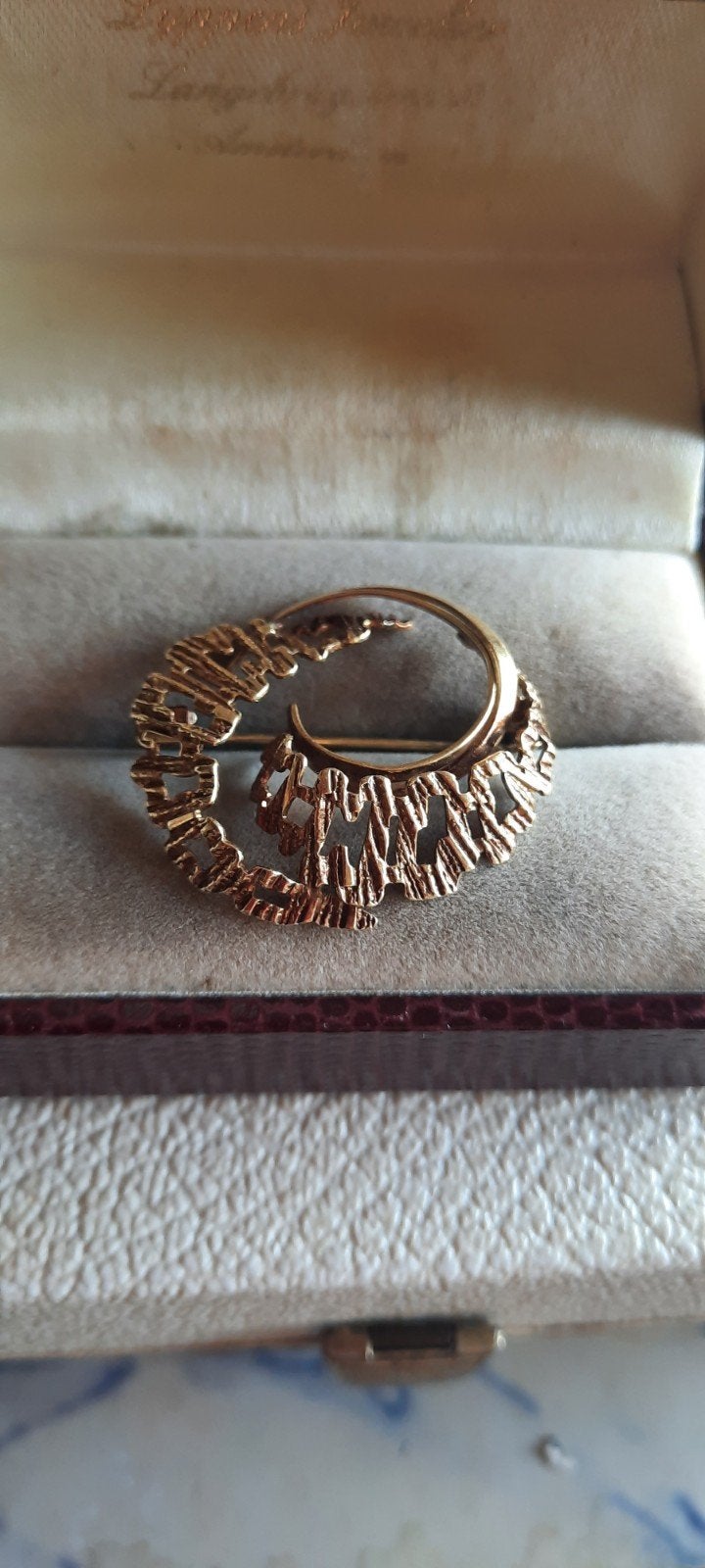 Antieke modernistische broche, doublé goud, Theodor Klotz, Ophalen of Verzenden, Gebruikt, Goud, Goud