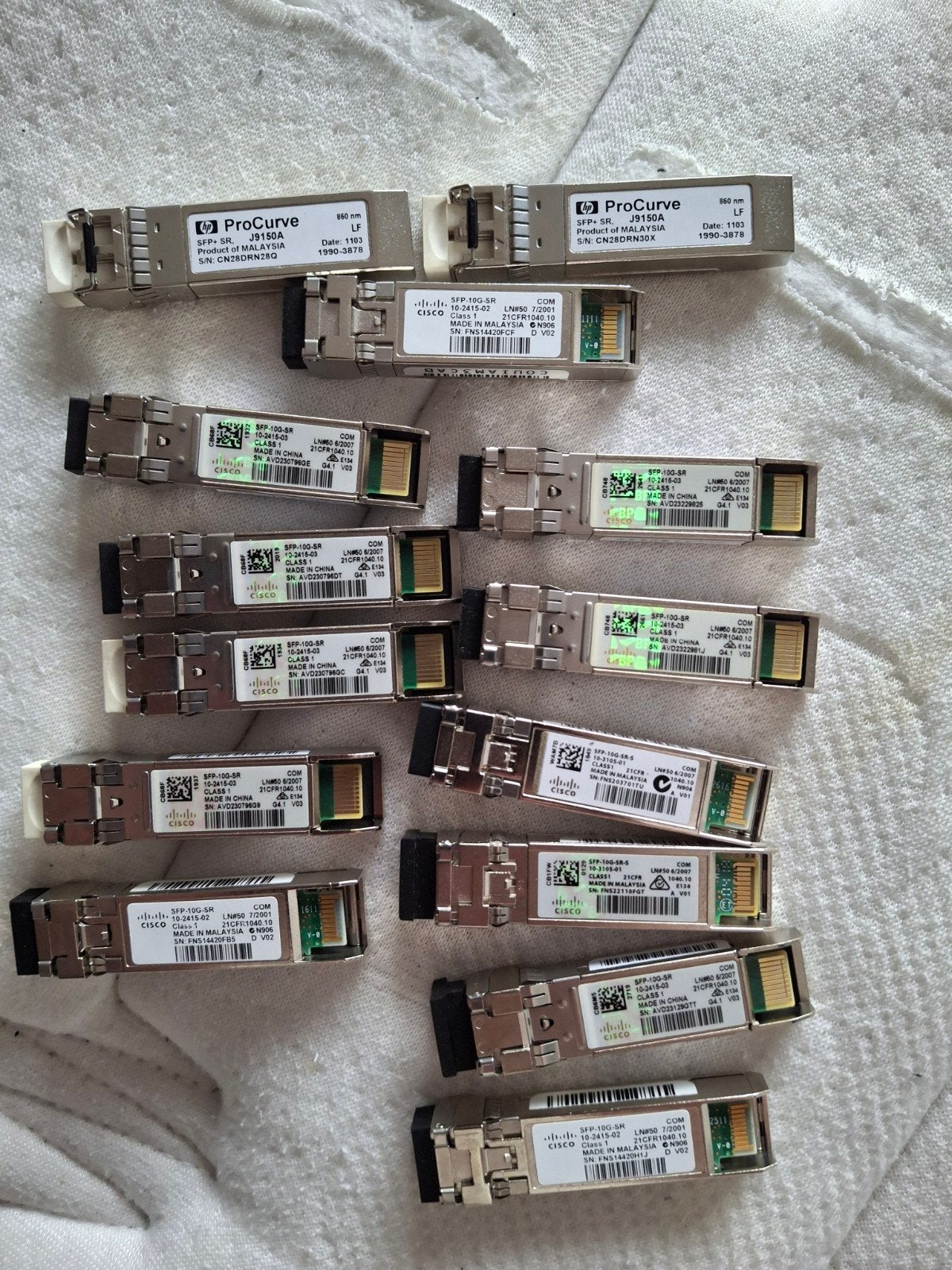 Partij 14x 10Gbit SFP+ SR transceivers, Ophalen of Verzenden, Zo goed als nieuw