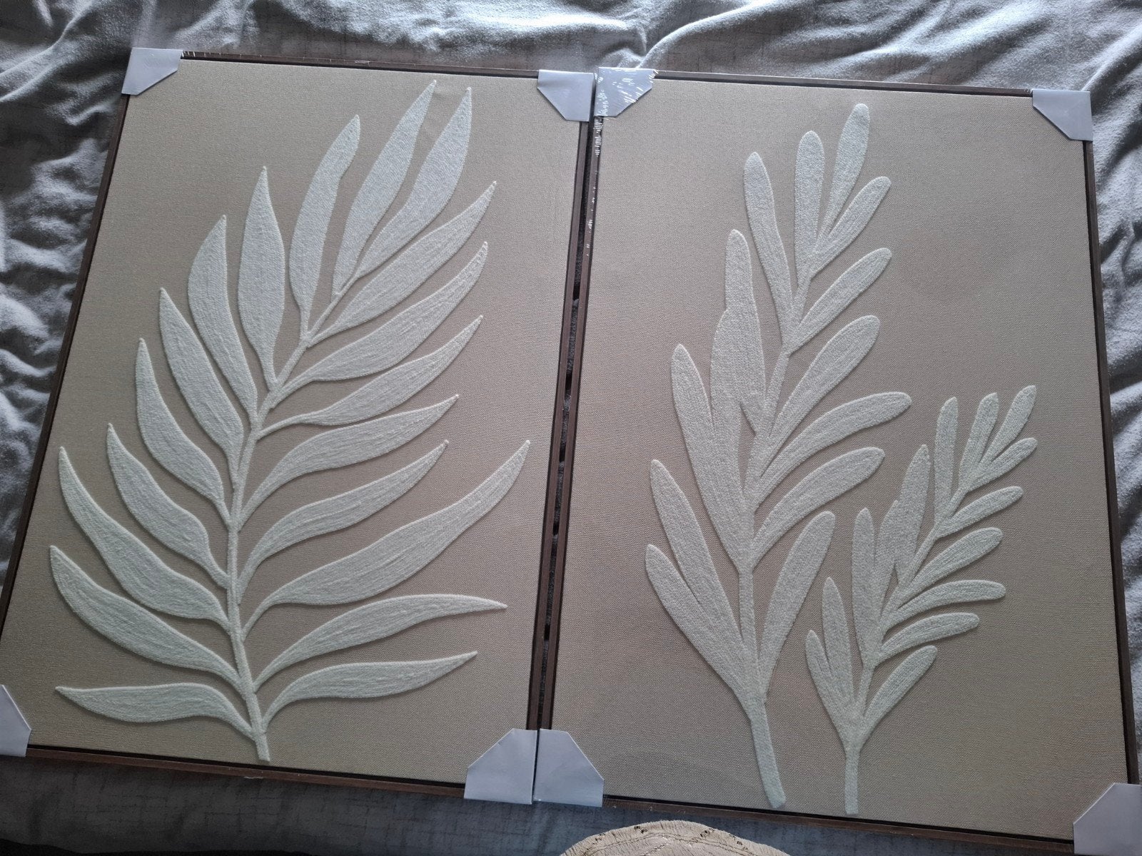 Set van 2 wanddecoraties met bladeren - Nieuw, Hout, Nieuw, Wandbord of Wandpaneel, Botanisch