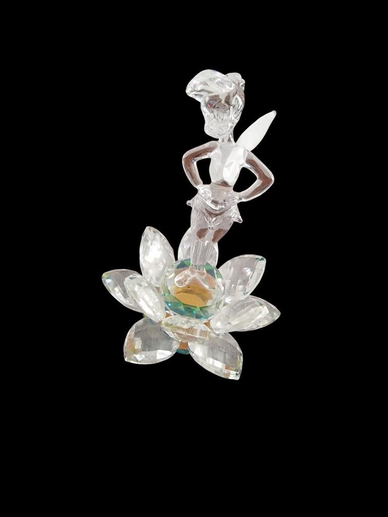 Arribas Brothers Disney Tinkerbell Kristal Figuur op Lotus, Ophalen of Verzenden, Overige figuren, Zo goed als nieuw, Beeldje of Figuurtje