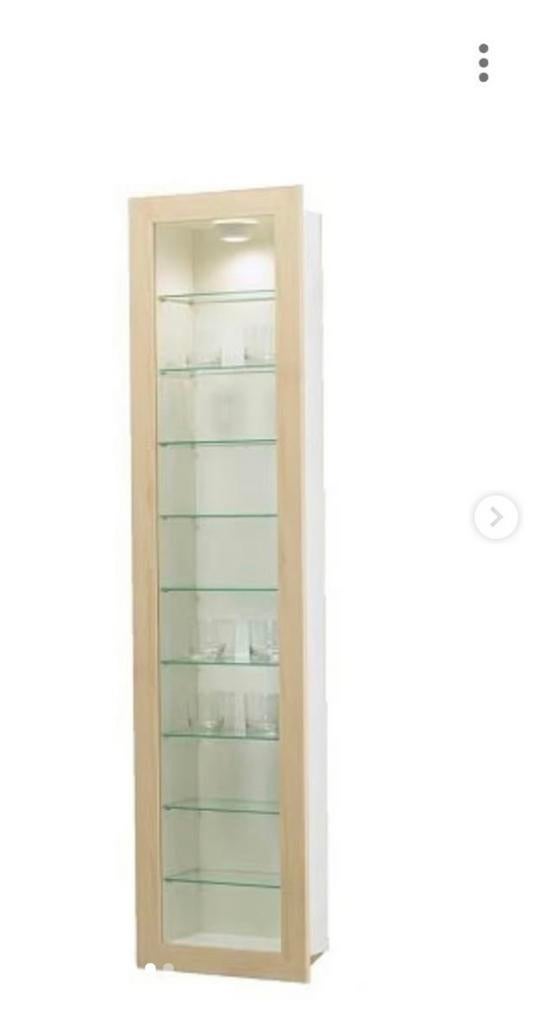 2 Mooie Bertby IKEA hangkast/vitrinekast, Ophalen, Minder dan 50 cm, Met deur(en), Grenenhout