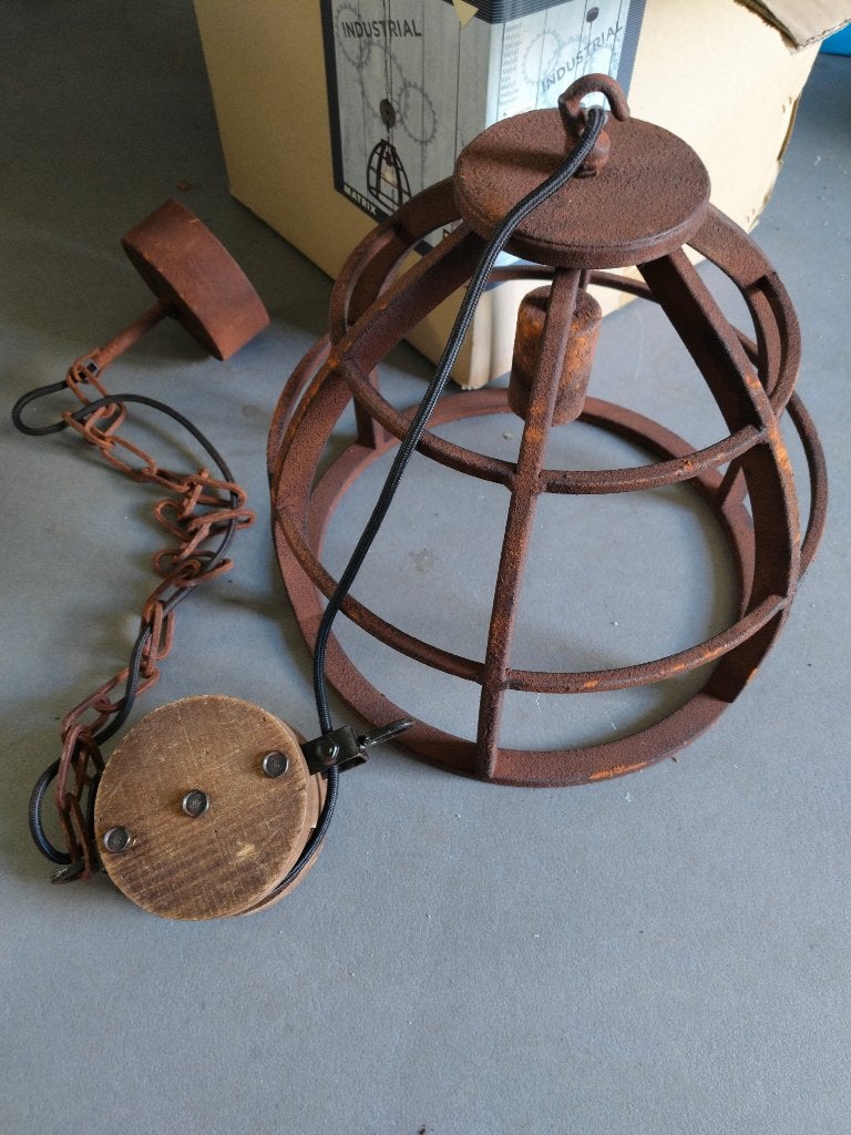 Hanglamp Industrieel, Huis en Inrichting, Ophalen, E27 (groot), Zo goed als nieuw, Metaal