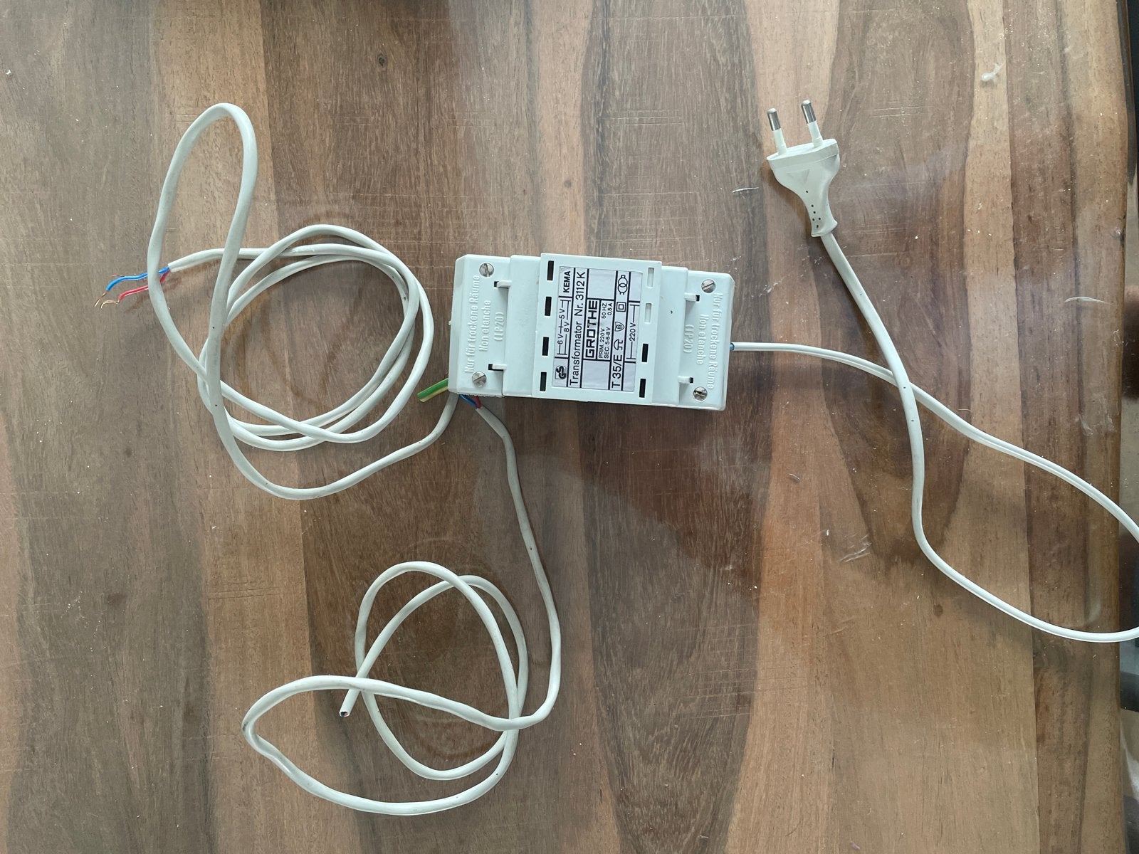 Grothe Deurbel Transformator 220V naar 5-8V, Ophalen, Gebruikt, Bedraad