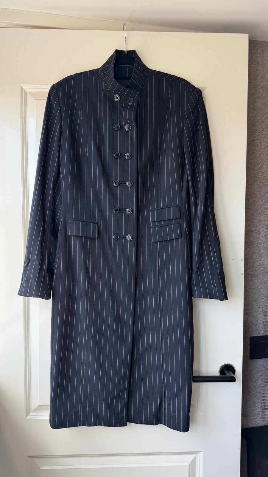 Pauw Amsterdam Wollen Manteau Jas/Jasjurk Krijtstreep Mt 3, Kleding | Dames, Ophalen of Verzenden, Gedragen, Zwart
