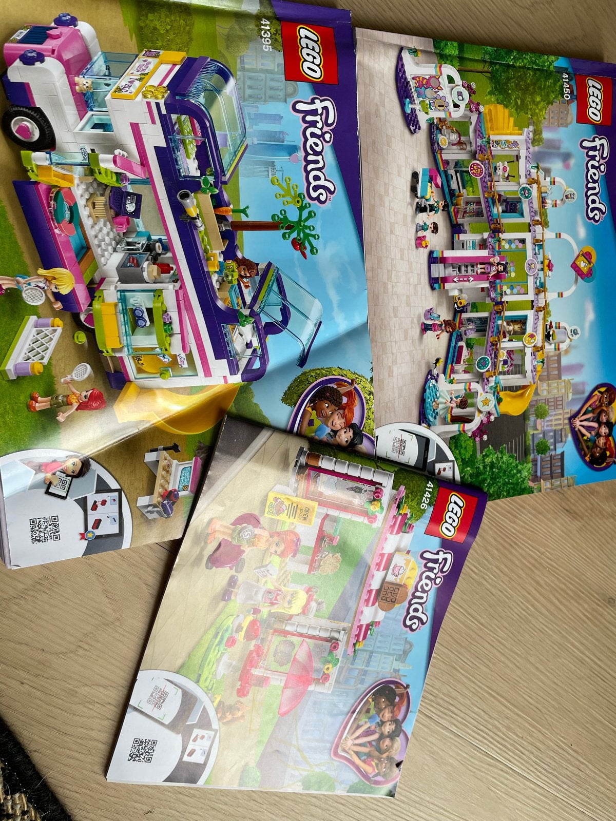 LEGO Friends Bundel: Camper, Park Café, Jeep & Shopping Mall, Ophalen of Verzenden, Gebruikt