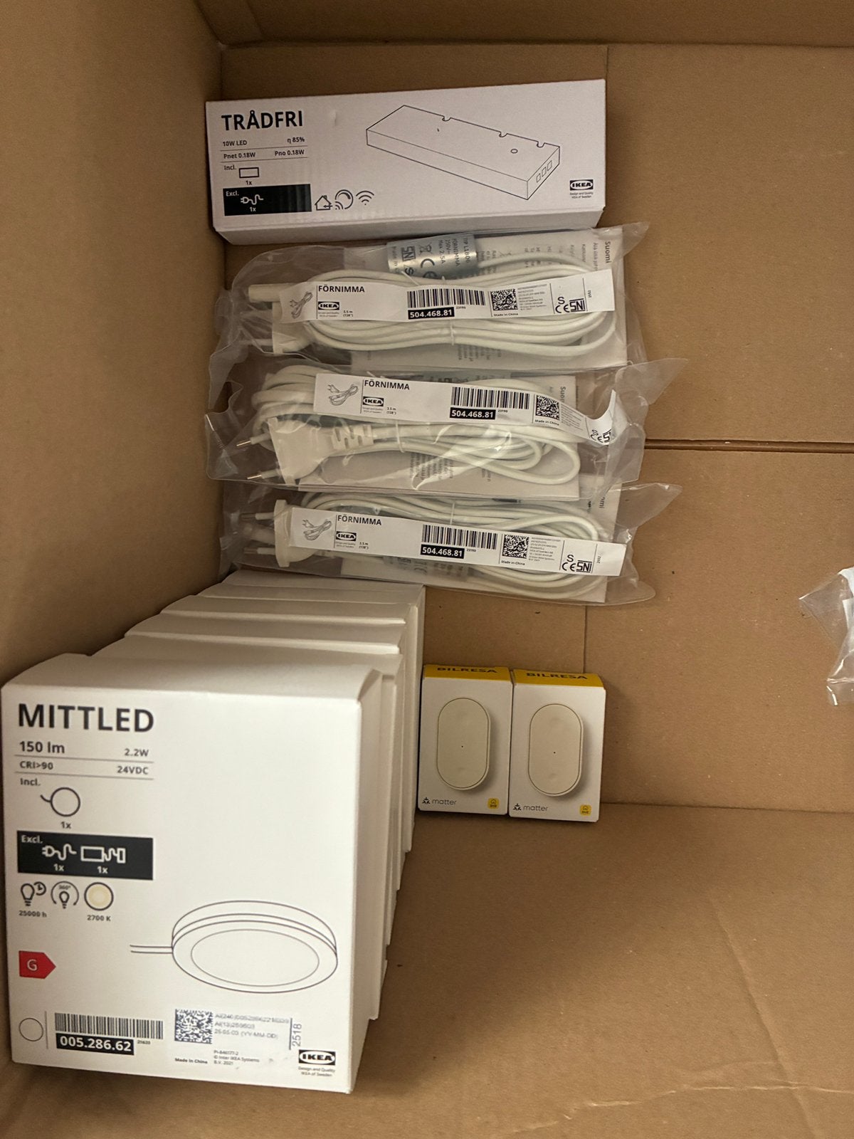 Ikea spotjes, afstandsbediening, hub, aansluitstekkers, Ophalen, Zo goed als nieuw