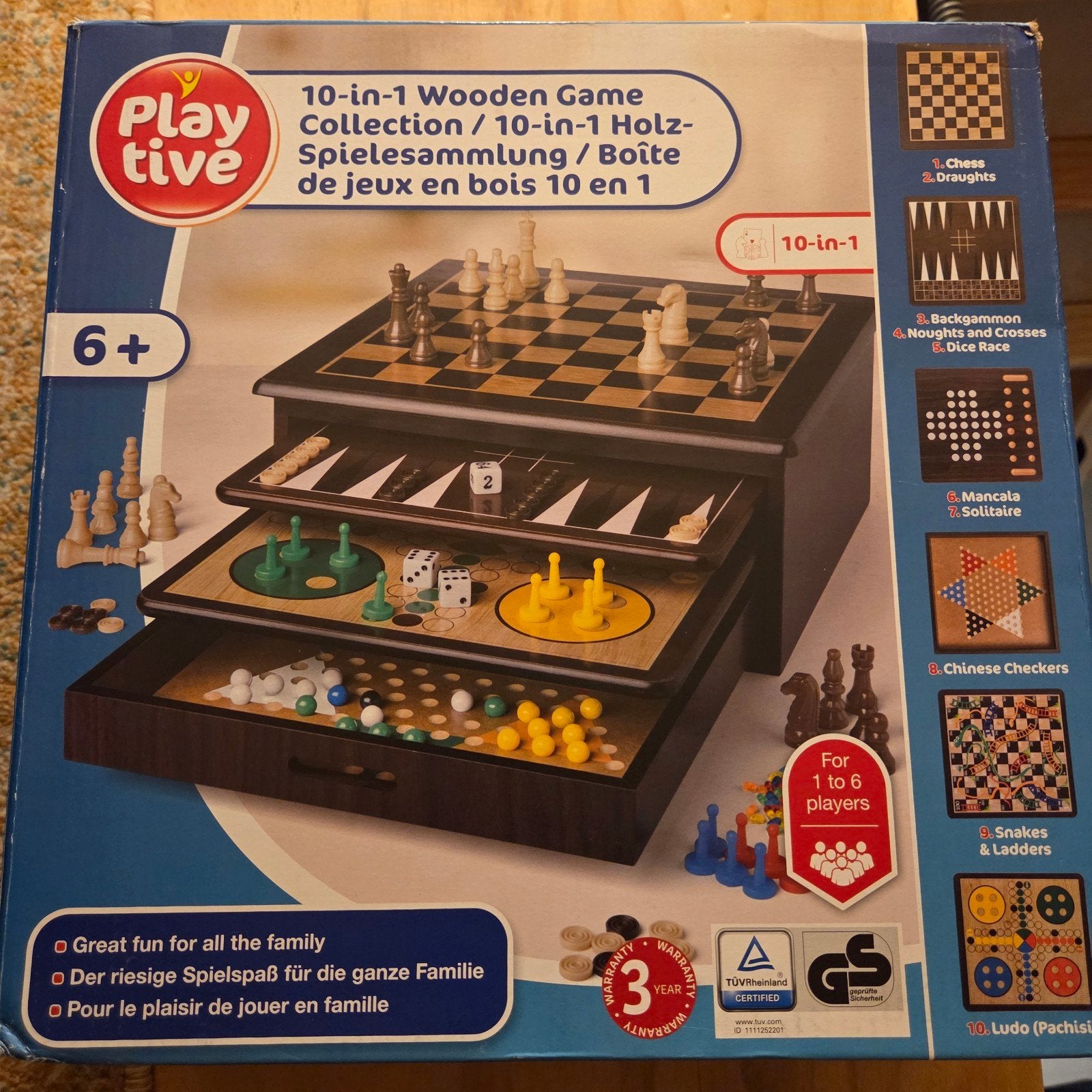 Playtive 10-in-1 Houten Spelcollectie, Vijf spelers of meer, Ophalen, Nieuw, Playtive