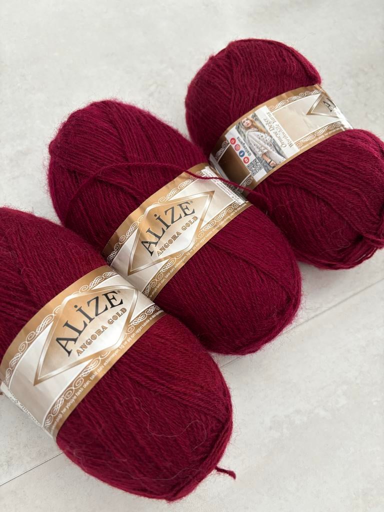 Alize Angora Gold - Bordeaux Rood Garen, Hobby en Vrije tijd, Breien en Haken, Ophalen of Verzenden, Nieuw, Breien of Haken, Wol of Garen