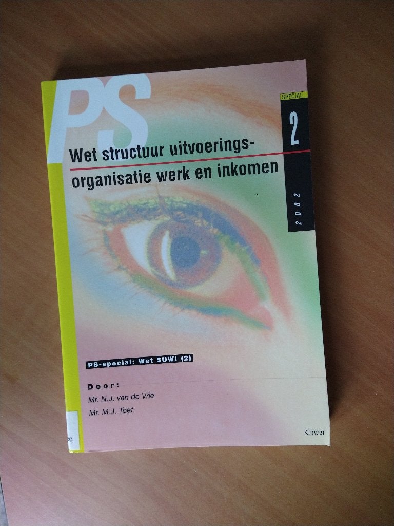 Wet structuur uitvoeringsorganisatie werk en inkomen, Boeken, Ophalen of Verzenden, Zo goed als nieuw