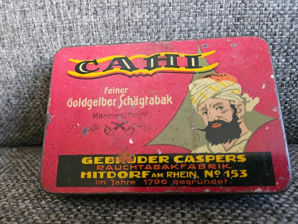 Blikken CAHI Tabaksdoos - Gebrüder Caspers 1796, Verzenden, Gebruikt, Overige