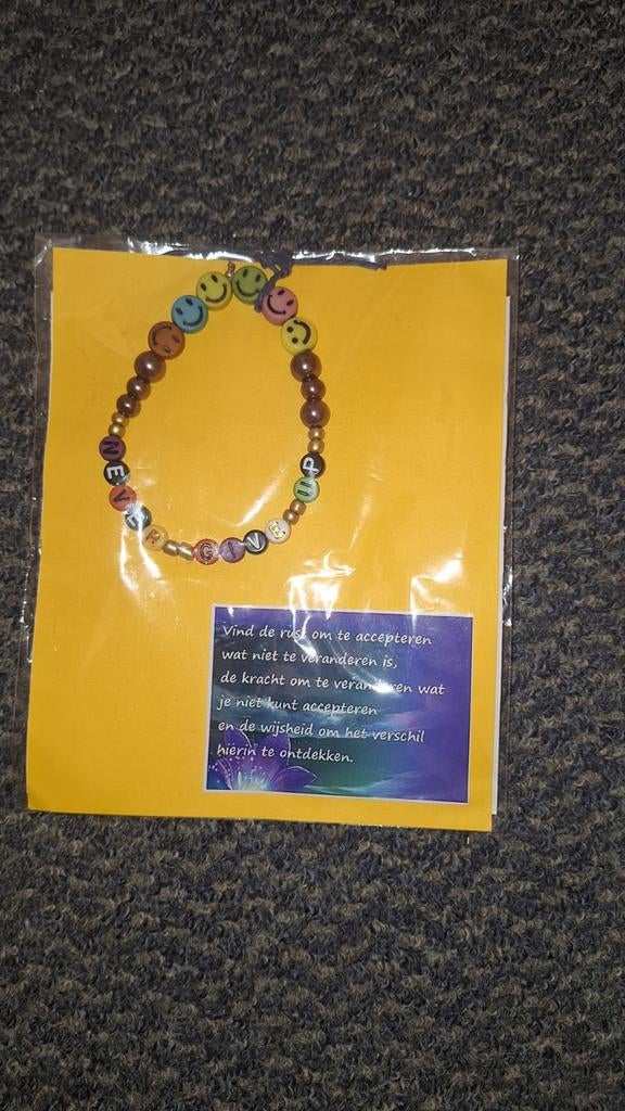 Armbandje mooie spirituele boodschap, Ophalen of Verzenden, Nieuw, Overige materialen, Hangers