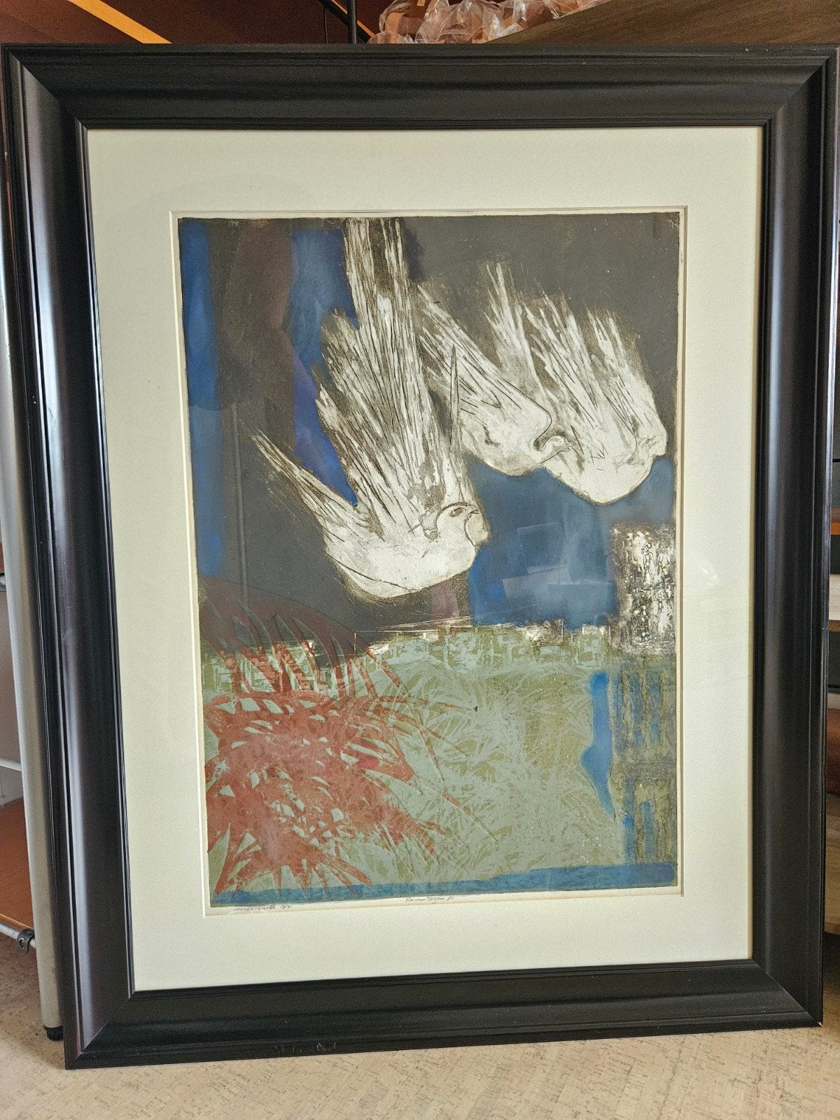 Kleurenets 'Duiventempel' van Ru van Rossem (1924-2007), Antiek en Kunst, Ophalen, 99 cm, 79 cm, Genummerd