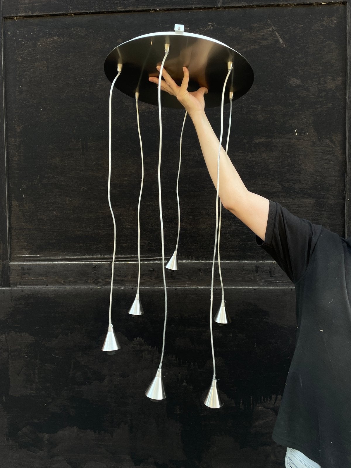 Plafond/vide lamp zonder kapjes, Huis en Inrichting, Ophalen, Gebruikt, Metaal