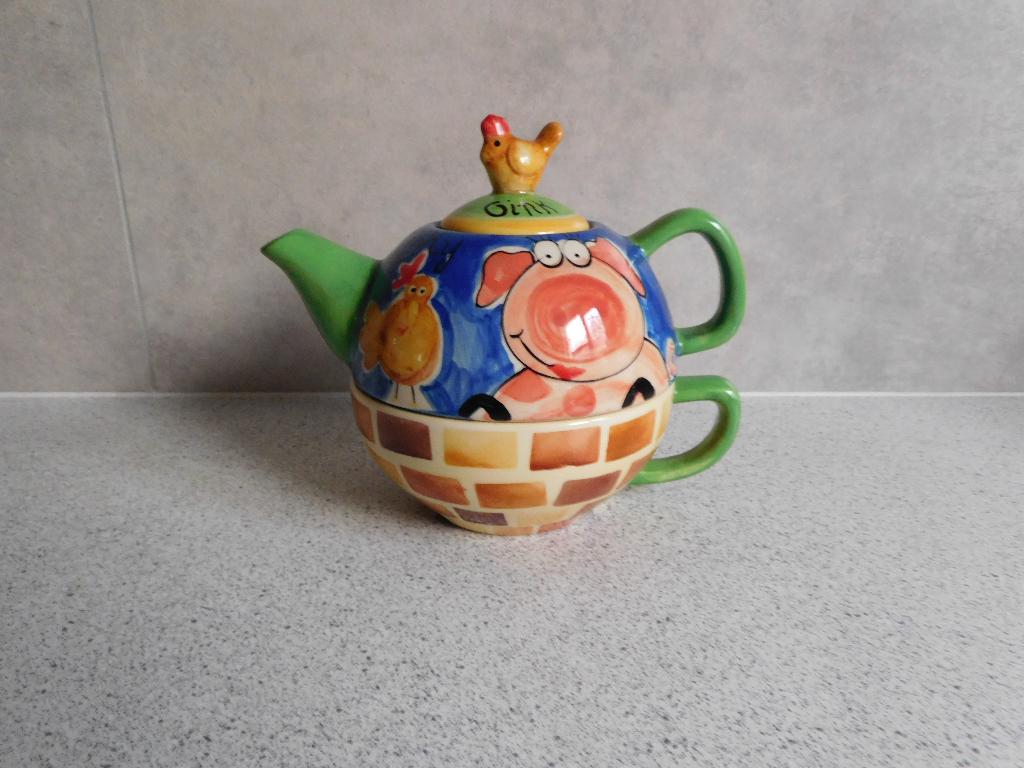 Tea for One Oink Varken Price & Kensington, Ophalen of Verzenden, Zo goed als nieuw, Overige stijlen, Kop(pen) en/of Schotel(s)