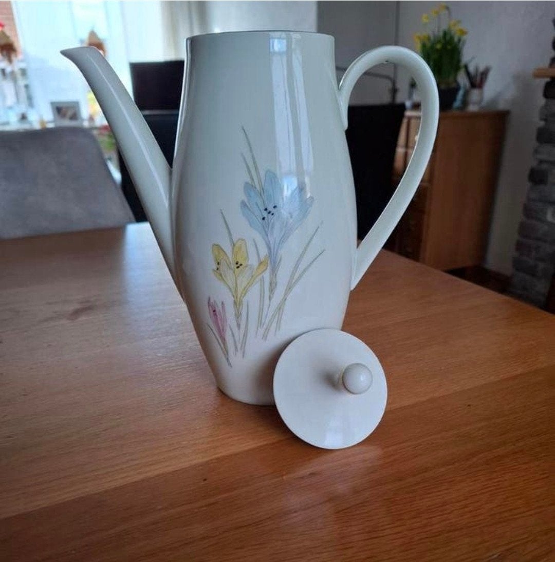 Vintage Seltmann Weiden "Doris" koffiepot - Krokus motief, Antiek en Kunst, Ophalen of Verzenden
