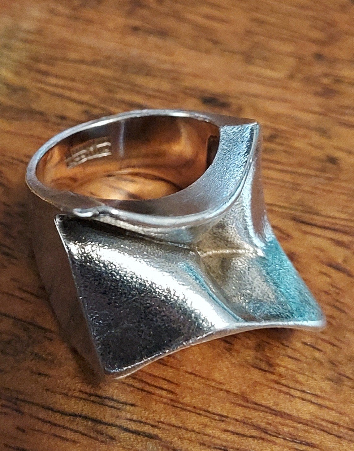Zeldzame vintage Lapponia 'Carina' ring Björn Weckström 1974, 18 tot 19, Ophalen of Verzenden, Dame, Zilver