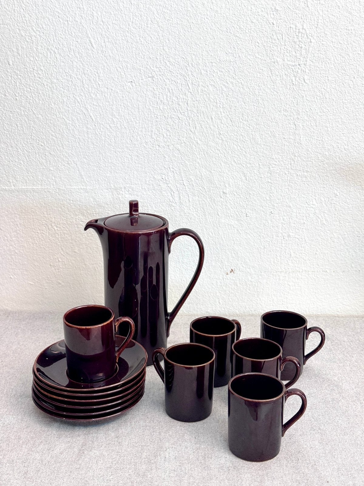 Vintage Royal Sphinx Europa espresso set – Pierre Daems 1964, Keramiek, Vintage, Ophalen of Verzenden, Zo goed als nieuw