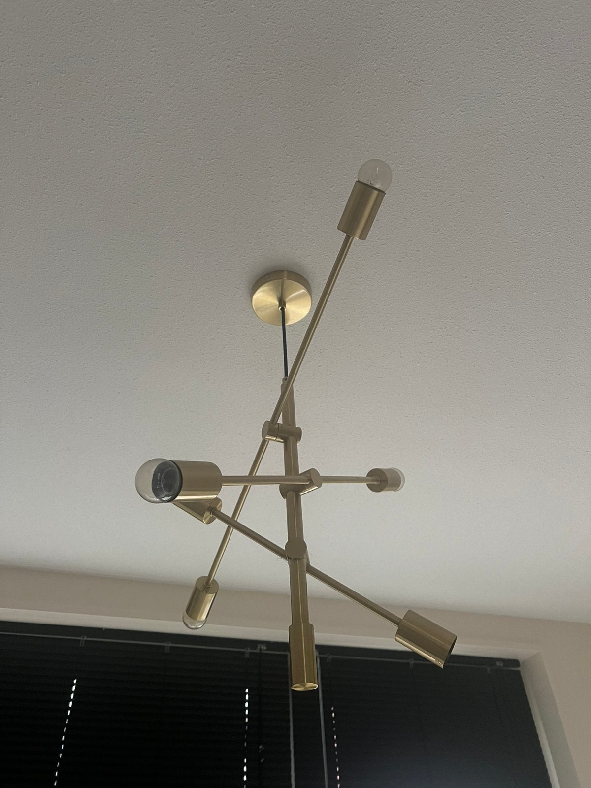 Goud kleurige Qazqa 6 kops hanglamp, Ophalen of Verzenden, Zo goed als nieuw, Minder dan 50 cm