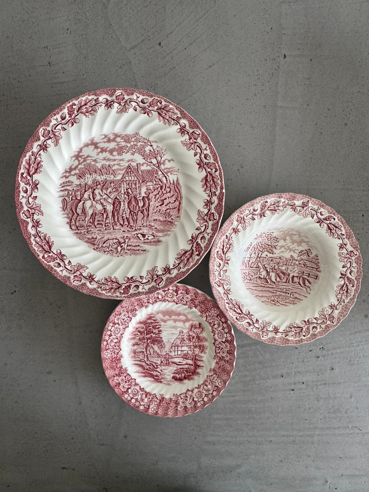 Vintage Myott Country Life & British Anchor borden, Ophalen of Verzenden, Zo goed als nieuw, Bord(en), Overige stijlen