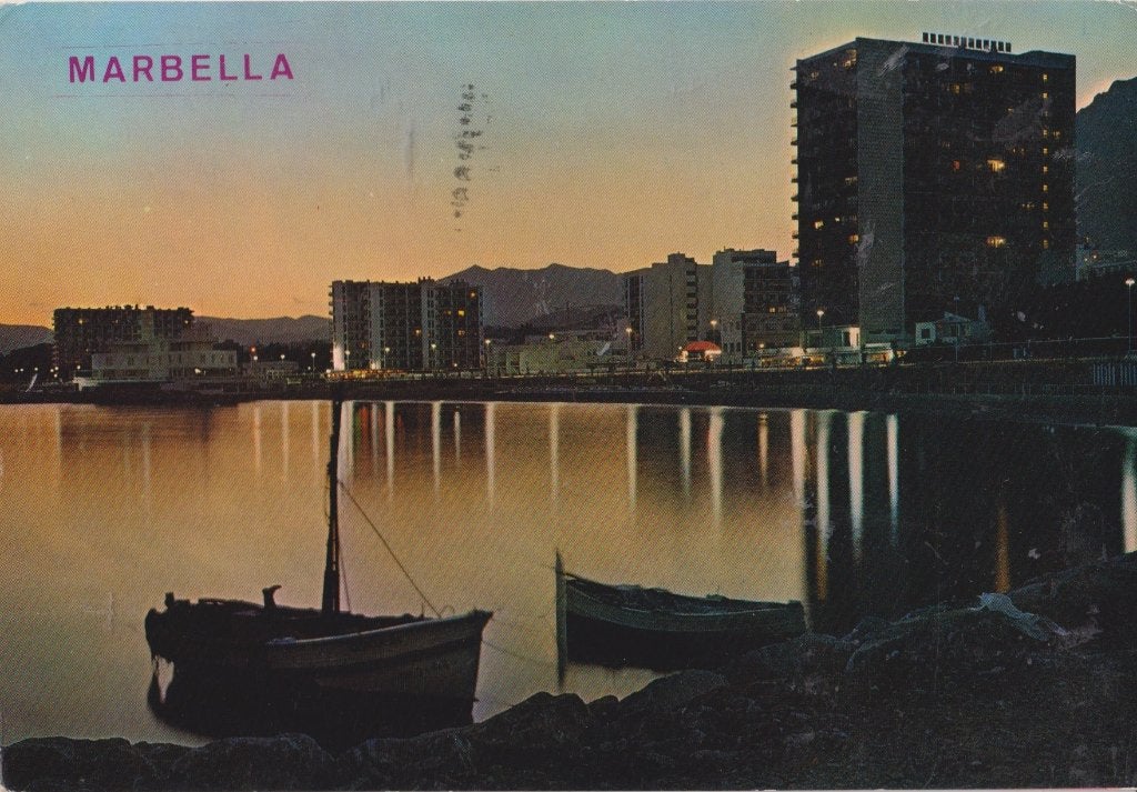 Spanje 1969 Marbella By Night, Verzenden, 1960 tot 1980, Gelopen, Stad of Dorp