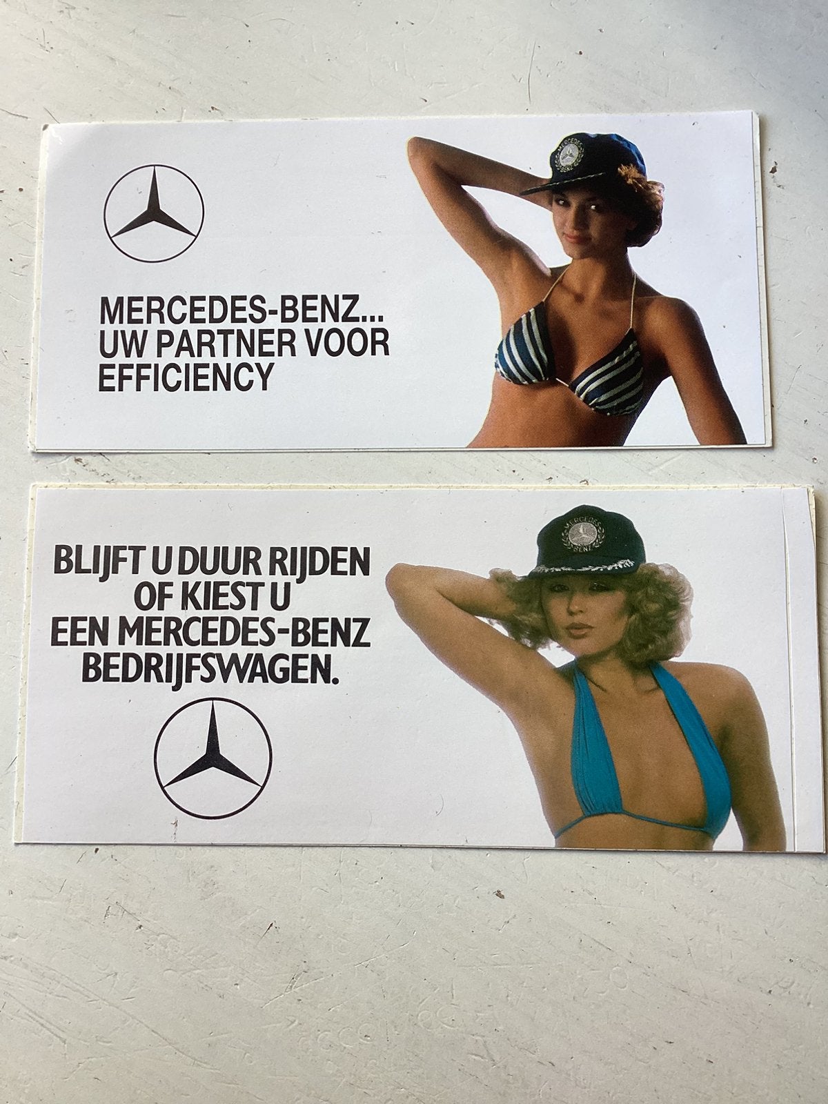 2 stickers Mercedes-Benz (sexy dame), Verzenden, Zo goed als nieuw, Auto of Motor