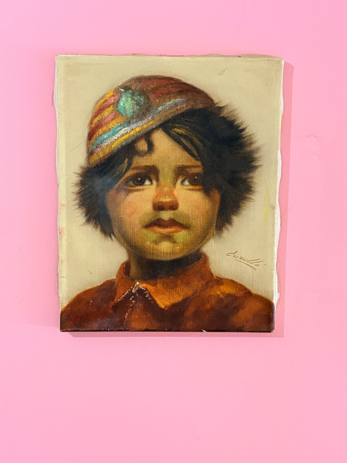 Vintage olieverfschilderij 'Arabella' door Corelli (J. Brand, Antiek en Kunst, Doek, Portret of Personen, Ophalen of Verzenden
