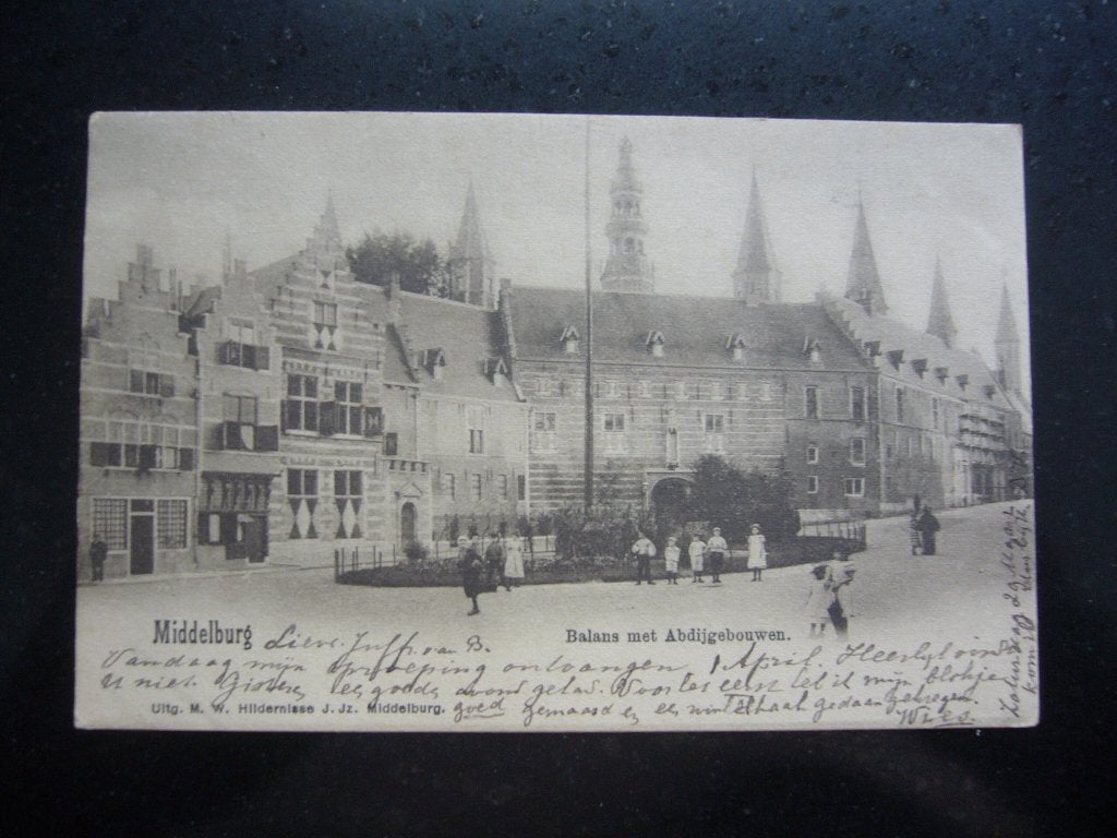 MIDDELBURG  =  BALANS MET ABDIJGEBOUWEN  BRIEFKAART 1902, Ophalen of Verzenden, Voor 1920, Gelopen, Zeeland