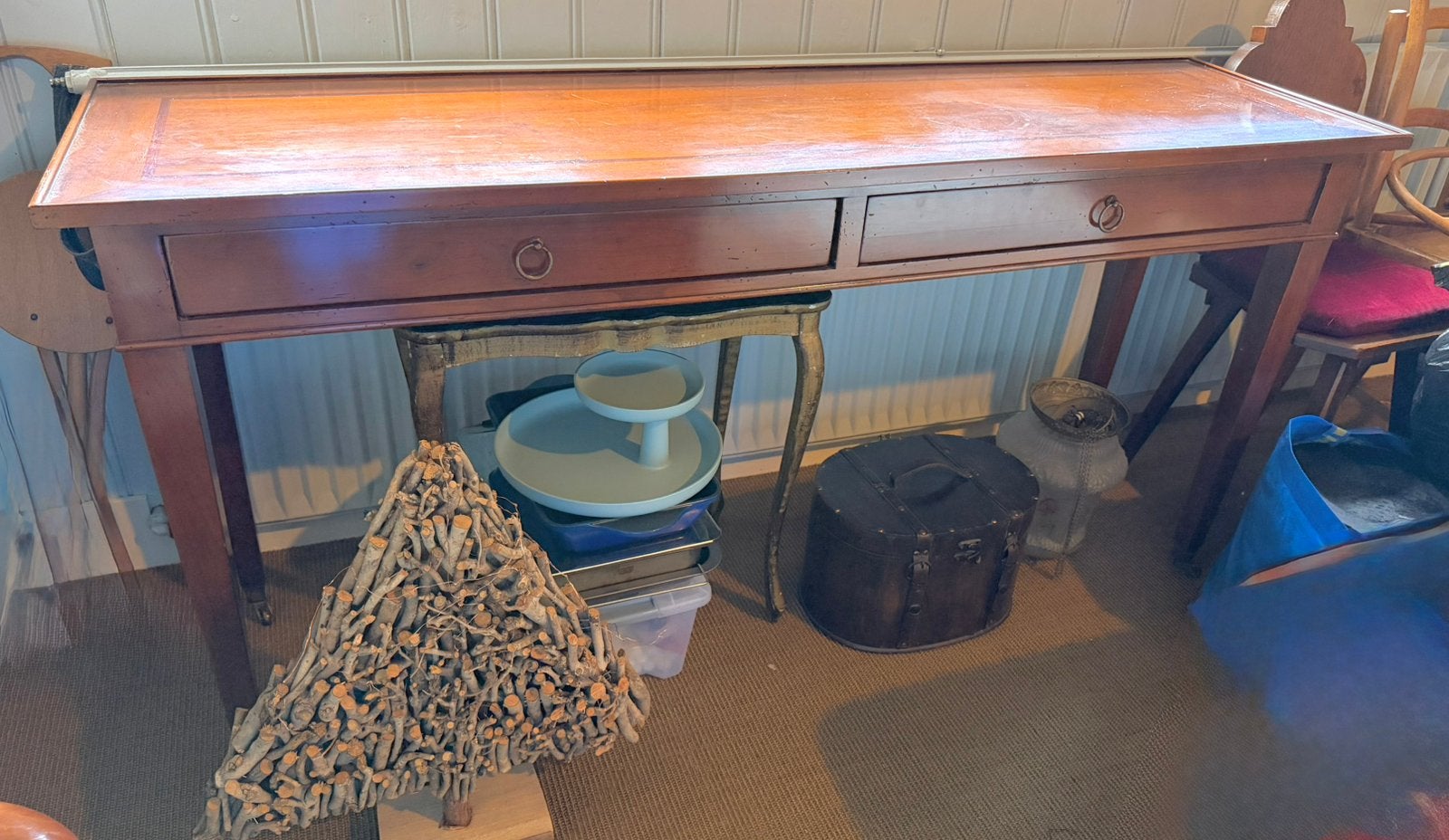 Prachtig kersenhouten sidetable/haltafel, Ophalen, Gebruikt, 150 tot 200 cm, Kersenhout