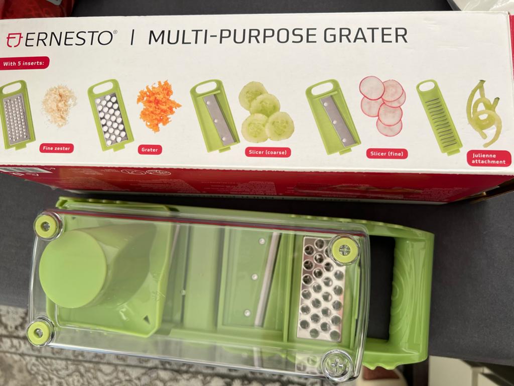 Ernesto Multi-purpose rasp en snijder met 5 inzetstukken, Ernesto, Kunststof, Nieuw, Ophalen of Verzenden