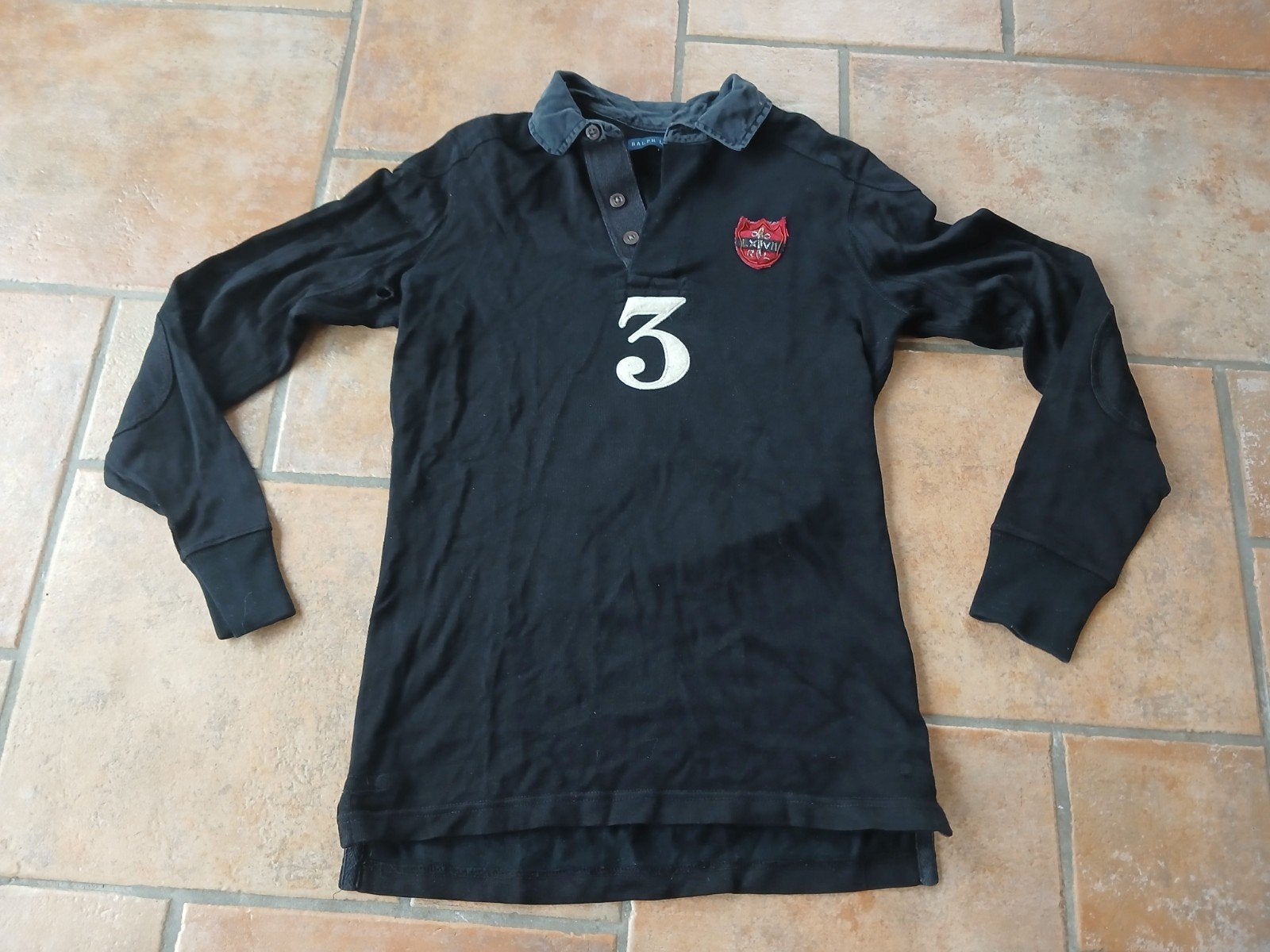 Ralph Lauren rugby trui maat M, Maat 48/50 (M), Zwart, Ralph Lauren, Ophalen of Verzenden